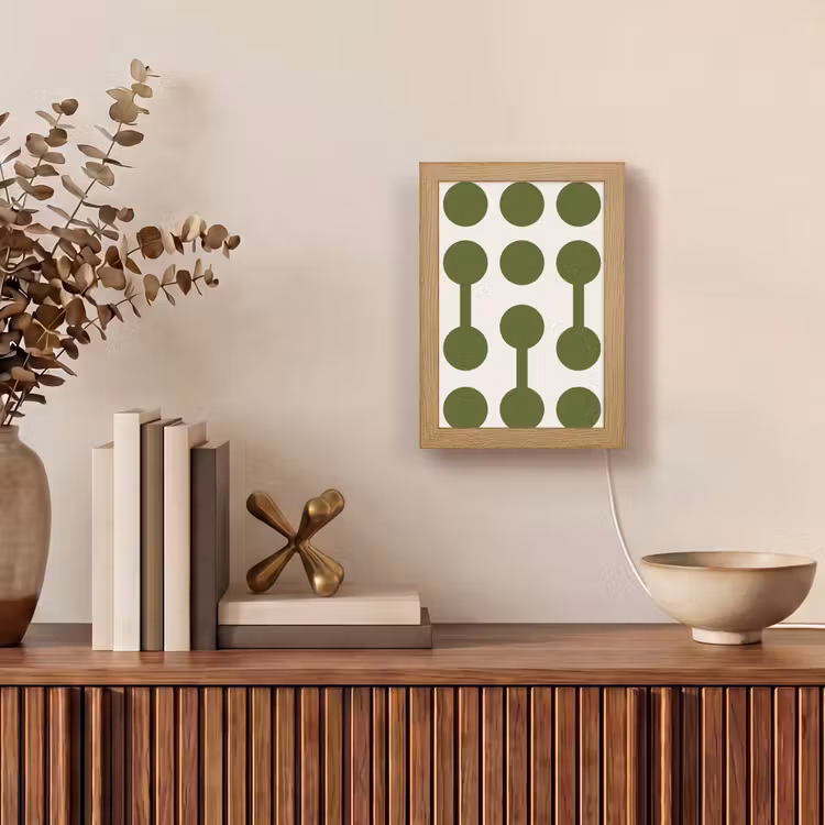 Personalisierte Lightbox - Kreise – Geometrisch – Abstrakt – Modern – Grün - Cirkels - Geometrisch - Abstract - Modern - Groen Light Box met kabel (Tafellamp) klein