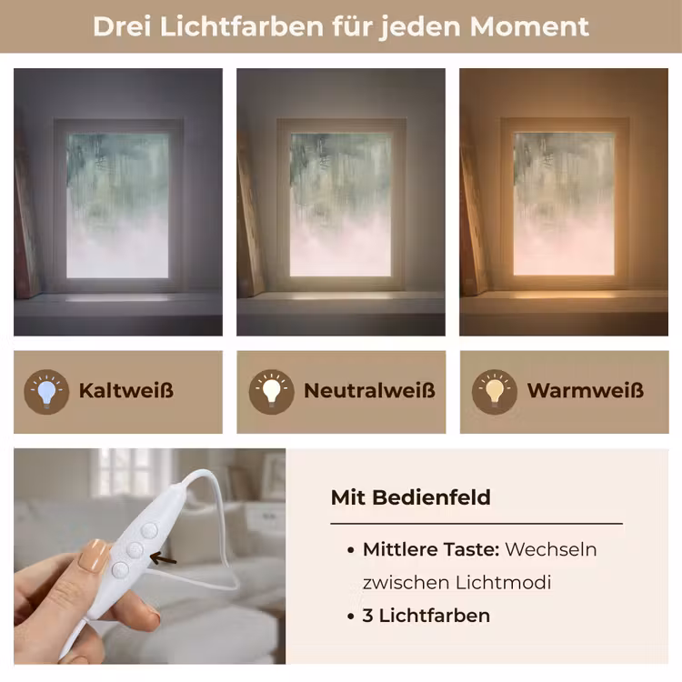 Personalisierte Lightbox - Kunst – Abstrakt – Modern – Grün – Rosa - Kunst - Abstract - Modern - Groen - Roze Light Box met kabel (Tafellamp) klein