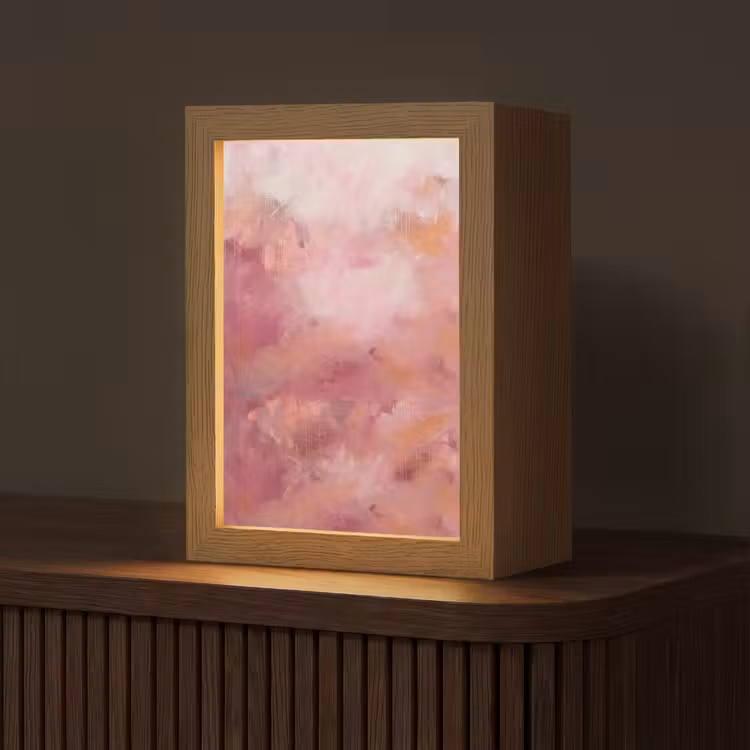 Personalisierte Lightbox - Kunst – Fließend – Pastell – Abstrakt - Kunst - Vloeiend - Pastel - Abstract Light Box met kabel (Tafellamp) klein