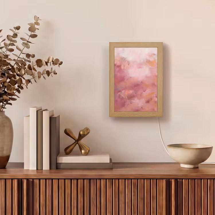 Personalisierte Lightbox - Kunst – Fließend – Pastell – Abstrakt - Kunst - Vloeiend - Pastel - Abstract Light Box met kabel (Tafellamp) klein