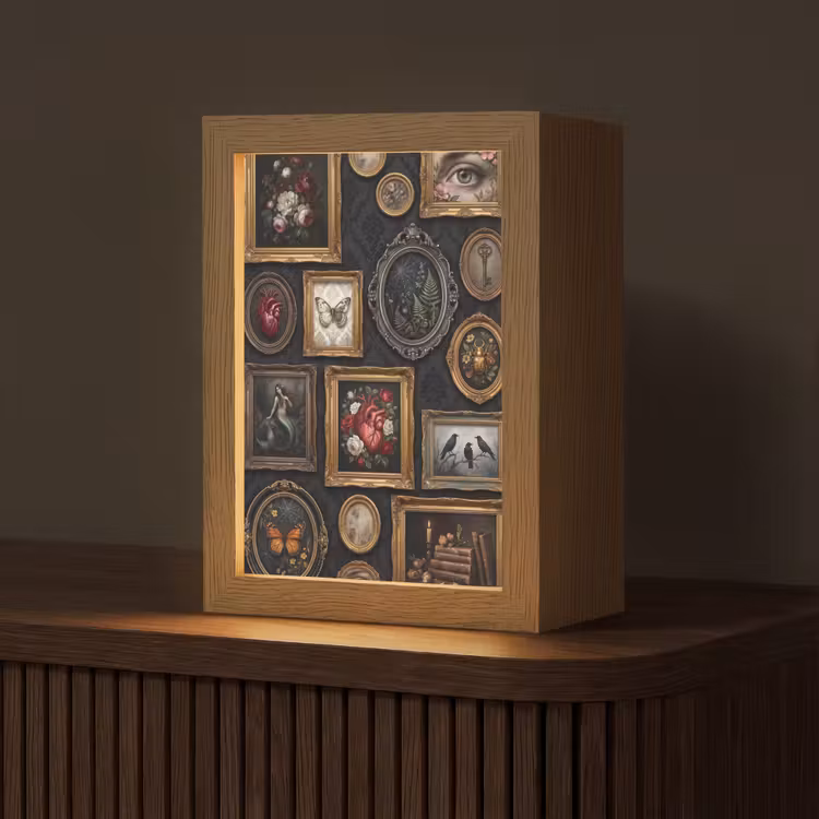 Kunst - Collectie - Vintage - Klassiek - Donker Light Box met kabel (Tafellamp) klein -z3d_website