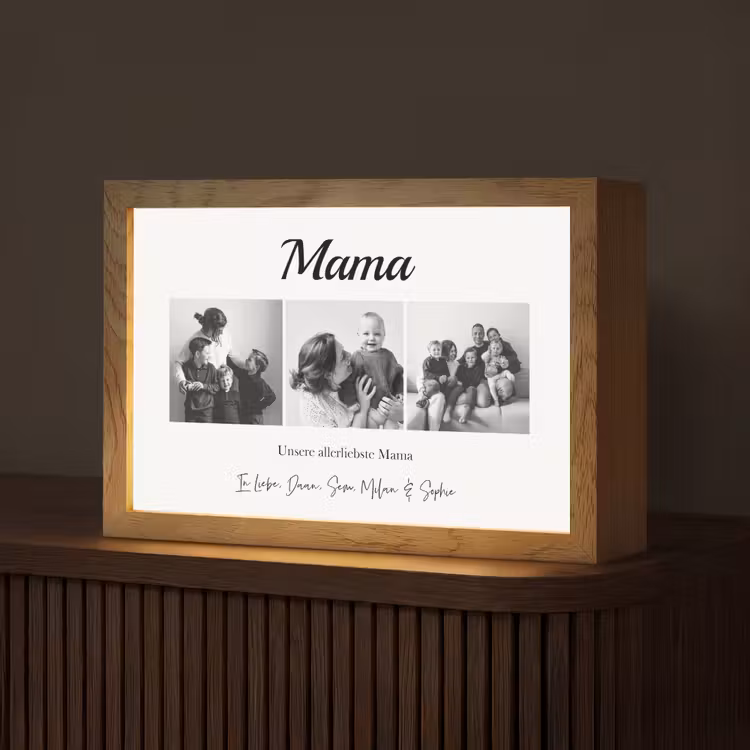 Mama - Fotocollage - 3 Fotos Light Box met kabel (Tafellamp) klein -z3d_website