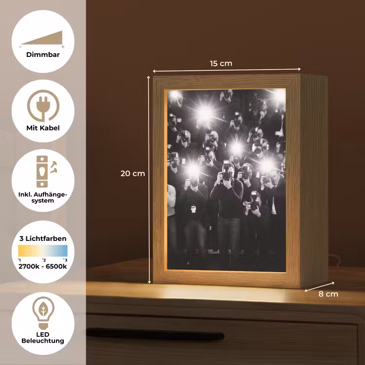 Mensen - Camera - Flitslicht - Zwart-wit - Media Light Box met kabel (Tafellamp) klein -USP_DE