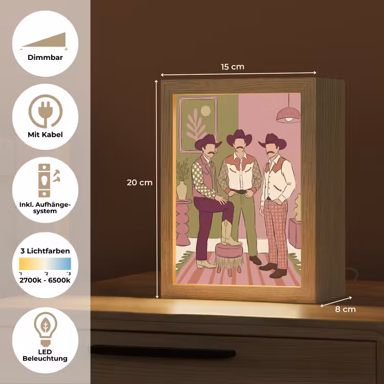 Personalisierte Lightbox - Menschen – Männer – Hüte – Retro – Inneneinrichtung — 6