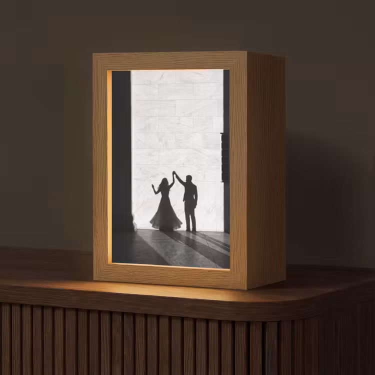 Mensen - Schaduw - Dans - Zwart-wit - Liefde Light Box met kabel (Tafellamp) klein -z3d_website