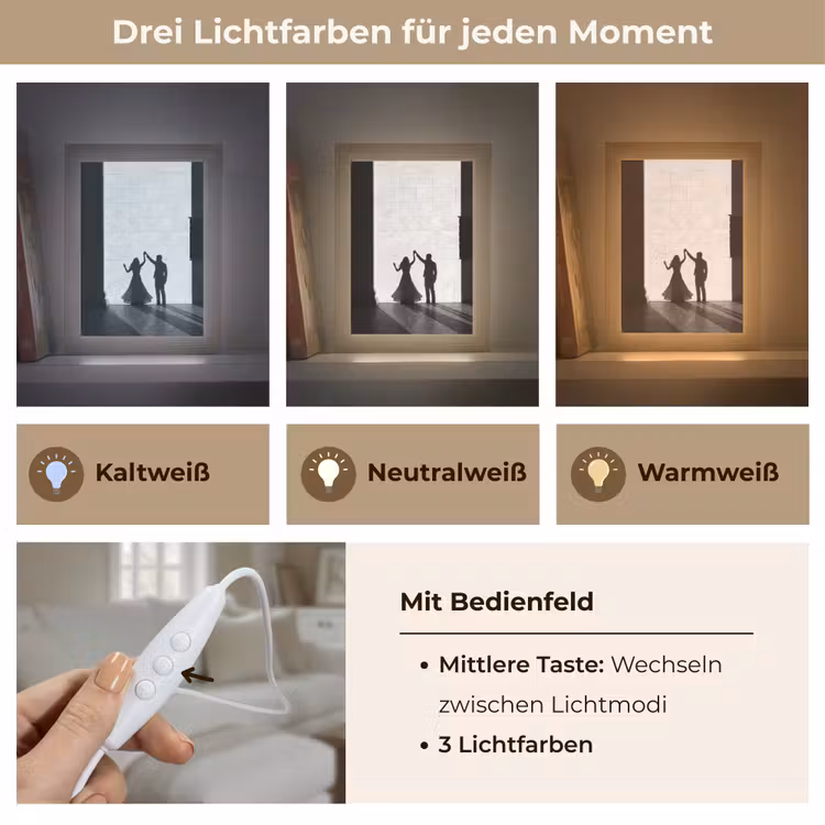 Mensen - Schaduw - Dans - Zwart-wit - Liefde Light Box met kabel (Tafellamp) klein -USP_lichtkleurDE