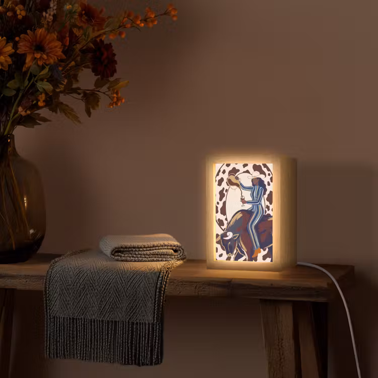 Personalisierte Lightbox - Menschen – Tiere – Cowboy – Abstrakt – Bunt - Mensen - Dieren - Cowboy - Abstract - Kleurrijk Light Box met kabel (Tafellamp) klein
