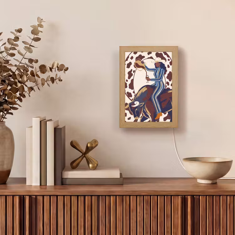 Personalisierte Lightbox - Menschen – Tiere – Cowboy – Abstrakt – Bunt - Mensen - Dieren - Cowboy - Abstract - Kleurrijk Light Box met kabel (Tafellamp) klein