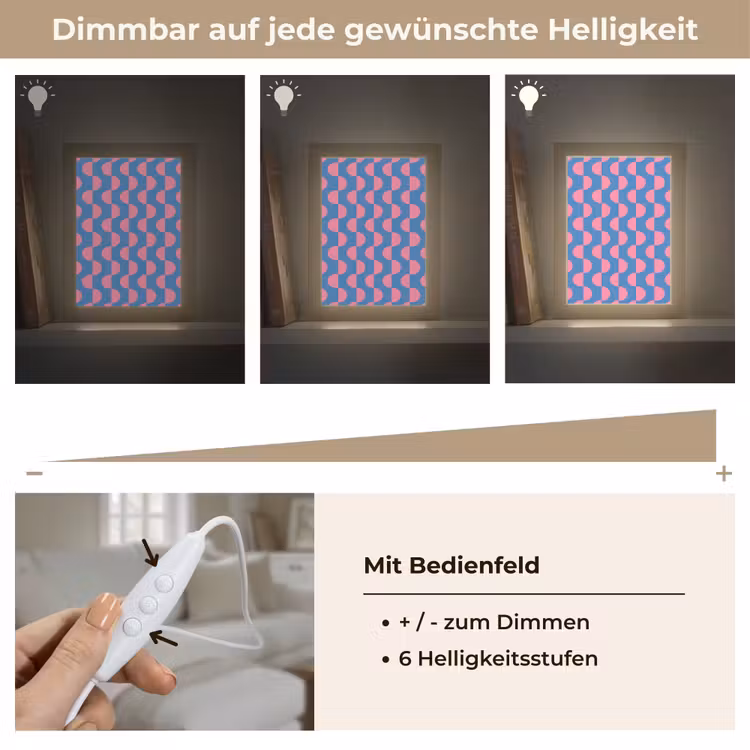 Personalisierte Lightbox - Muster – Halbkreise – Abstrakt – Modern – Rosa – Blau - Patroon - Halve cirkels - Abstract - Modern - Roze - Blauw Light Box met kabel (Tafellamp) klein