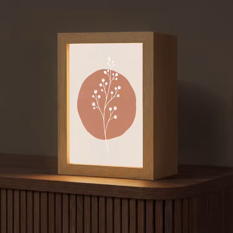 Plant - Tak - Abstract - Modern - Wit Light Box met kabel (Tafellamp) klein -z3d_website