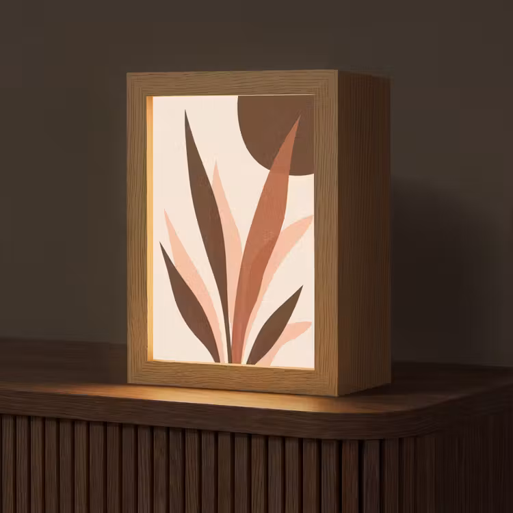 Planten - Abstract - Natuur - Bruin Light Box met kabel (Tafellamp) klein -z3d_website