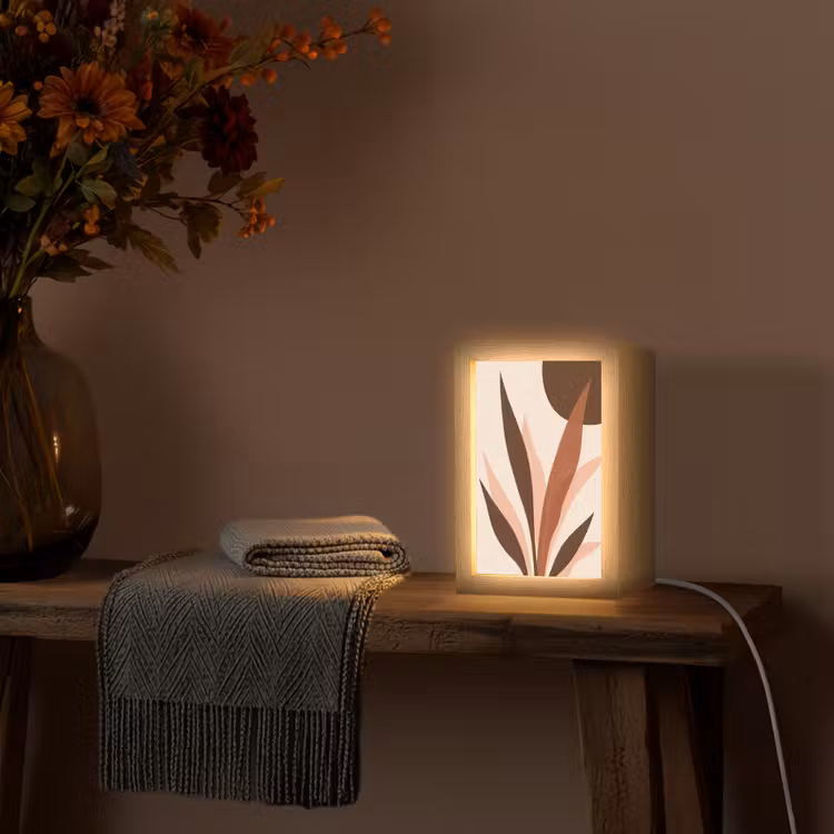 Planten - Abstract - Natuur - Bruin Light Box met kabel (Tafellamp) klein -sfeer4