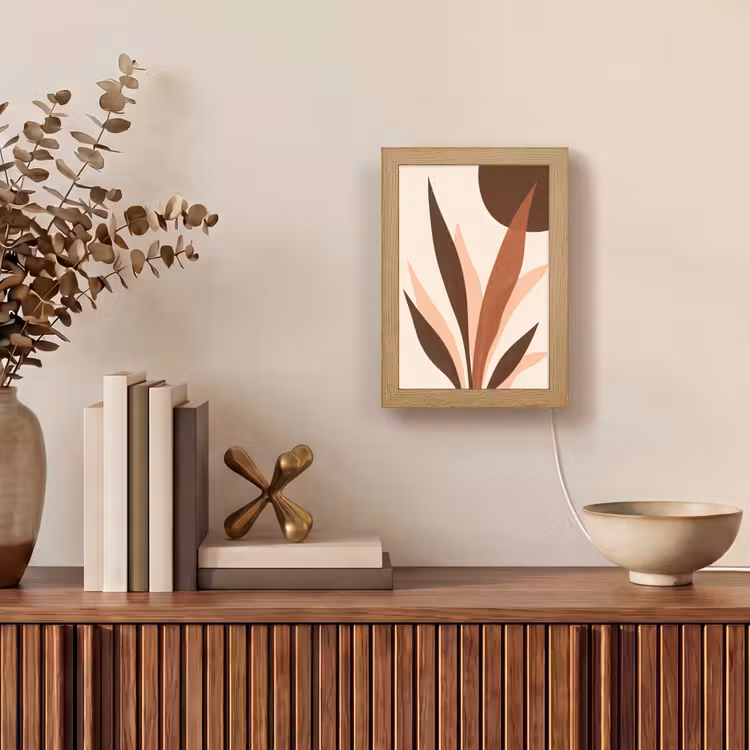 Planten - Abstract - Natuur - Bruin Light Box met kabel (Tafellamp) klein -sfeer2
