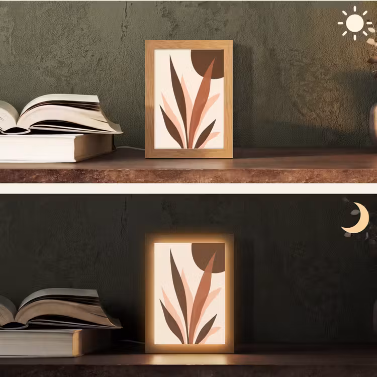 Planten - Abstract - Natuur - Bruin Light Box met kabel (Tafellamp) klein -sfeer3