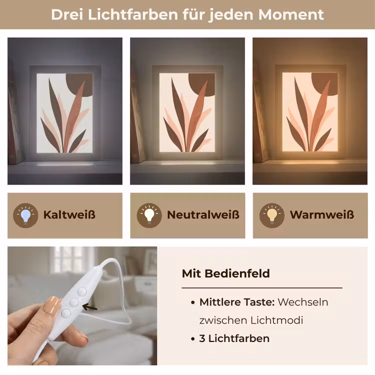Planten - Abstract - Natuur - Bruin Light Box met kabel (Tafellamp) klein -USP_lichtkleurDE