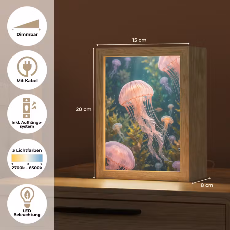 Kwal - Roze - Onderwater - Zeeleven - Dieren Light Box met kabel (Tafellamp) klein -USP_DE
