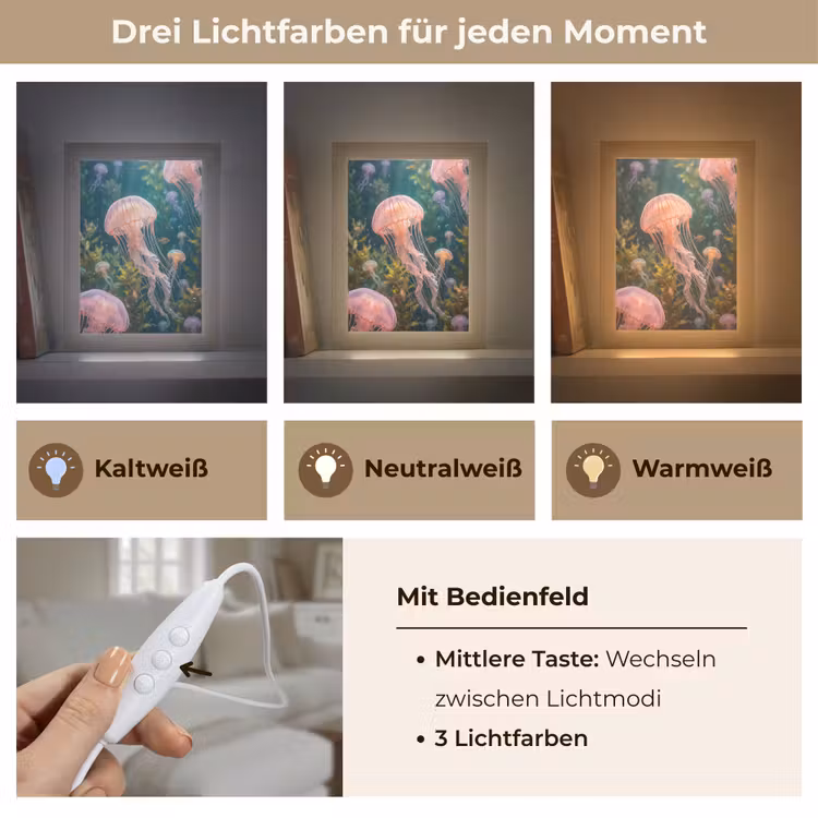Kwal - Roze - Onderwater - Zeeleven - Dieren Light Box met kabel (Tafellamp) klein -USP_lichtkleurDE