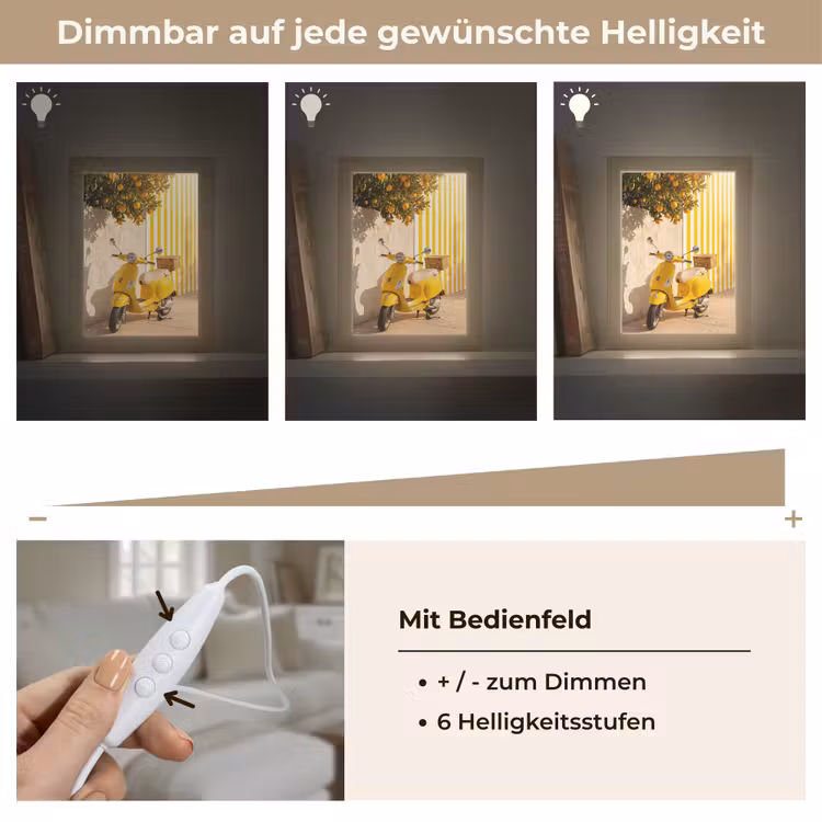 Personalisierte Lightbox - Roller – Natur – Sommer – Gelb – Mittelmeer - Scooter - Natuur - Zomer - Geel - Mediterraan Light Box met kabel (Tafellamp) klein