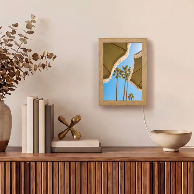 Personalisierte Lightbox - Sonnenschirm – Grün – Fransen – Sommer – Tropisch - Parasol - Groen - Franjes - Zomer - Tropisch Light Box met kabel (Tafellamp) klein