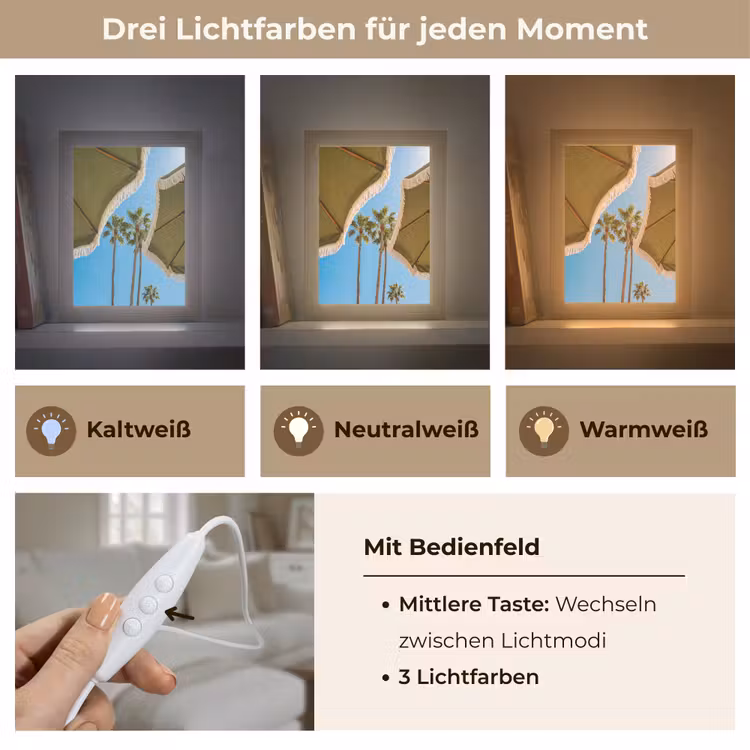 Personalisierte Lightbox - Sonnenschirm – Grün – Fransen – Sommer – Tropisch - Parasol - Groen - Franjes - Zomer - Tropisch Light Box met kabel (Tafellamp) klein