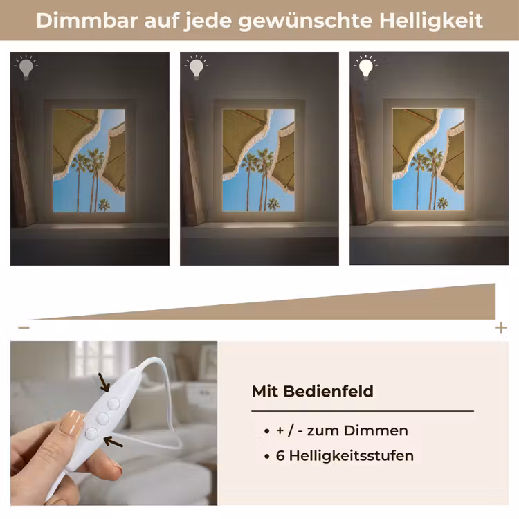 Personalisierte Lightbox - Sonnenschirm – Grün – Fransen – Sommer – Tropisch - Parasol - Groen - Franjes - Zomer - Tropisch Light Box met kabel (Tafellamp) klein