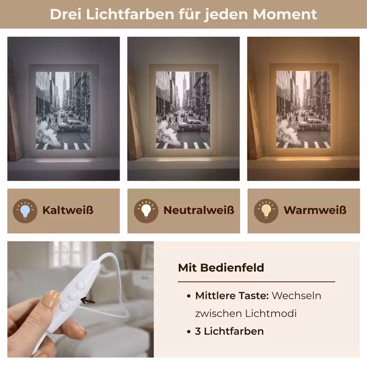 Personalisierte Lightbox - Stadt – Straße – Gebäude – Verkehr – Schwarz-Weiß - Stad - Straat - Gebouwen - Verkeer - Zwart-wit Light Box met kabel (Tafellamp) klein