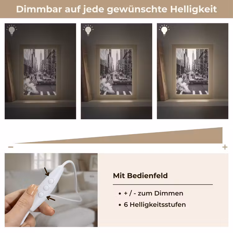 Personalisierte Lightbox - Stadt – Straße – Gebäude – Verkehr – Schwarz-Weiß - Stad - Straat - Gebouwen - Verkeer - Zwart-wit Light Box met kabel (Tafellamp) klein