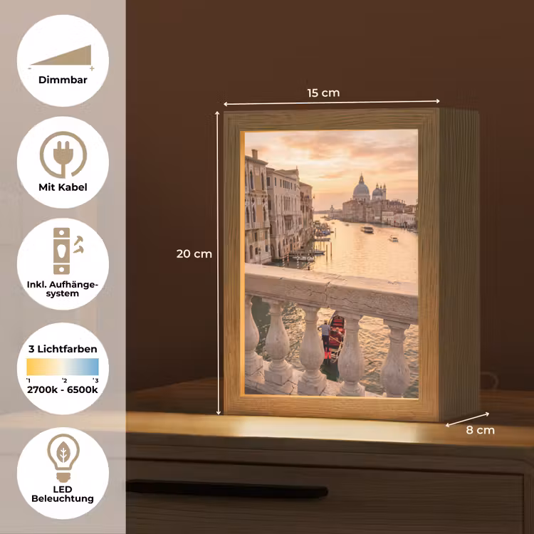 Personalisierte Lightbox - Stadt – Venedig – Kanal – Sonnenaufgang – Architektur – Gold — 6
