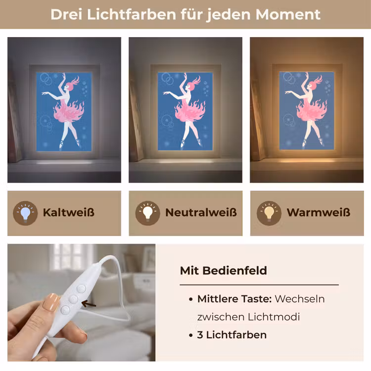 Personalisierte Lightbox - Tänzerin – Flammenrock – Abstrakt – Rosa – Blau — 7
