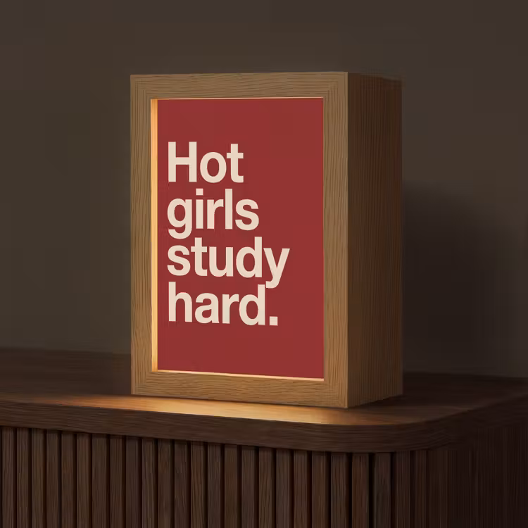 Personalisierte Lightbox - Text – Studium – Motivation – Modern – Rot - Tekst - Studie - Motivatie - Modern - Rood Light Box met kabel (Tafellamp) klein