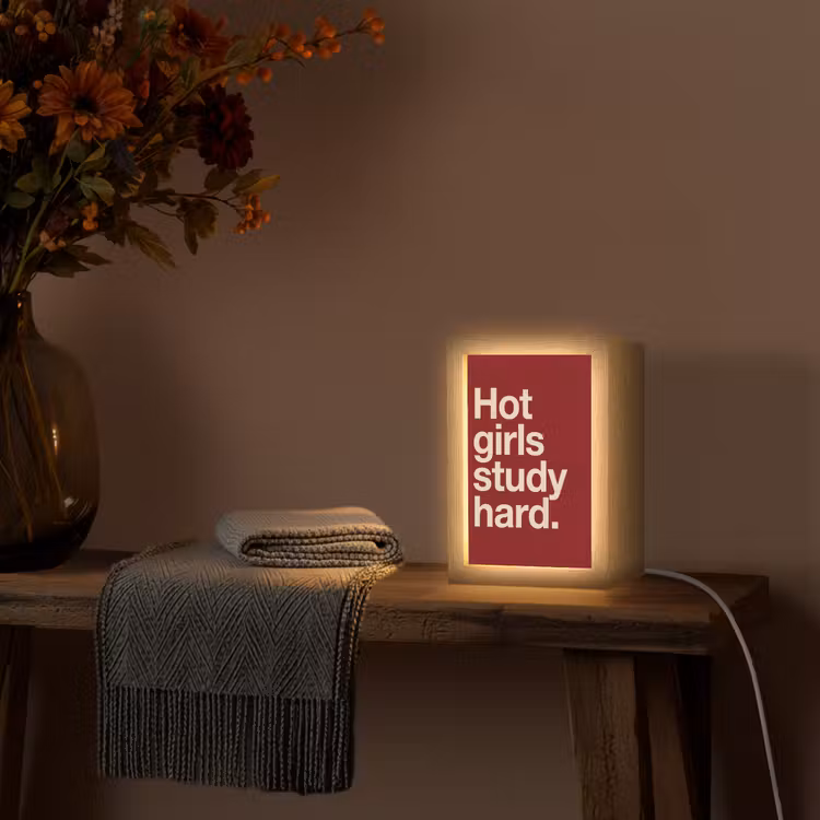 Personalisierte Lightbox - Text – Studium – Motivation – Modern – Rot - Tekst - Studie - Motivatie - Modern - Rood Light Box met kabel (Tafellamp) klein