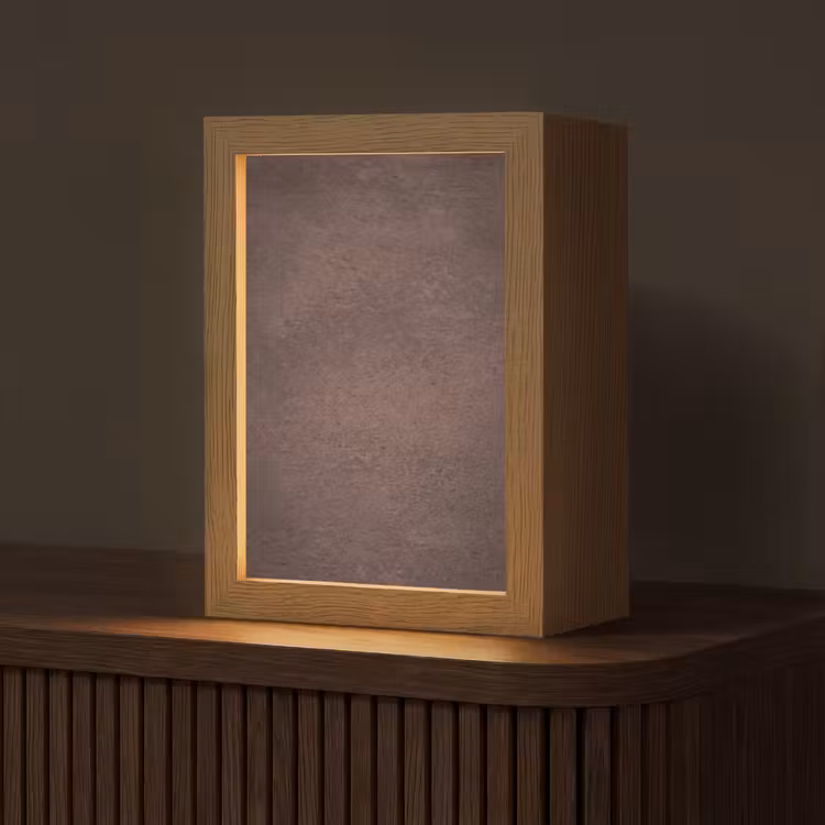 Textuur - Beton - Abstract - Donker - Bruin Light Box met kabel (Tafellamp) klein -z3d_website