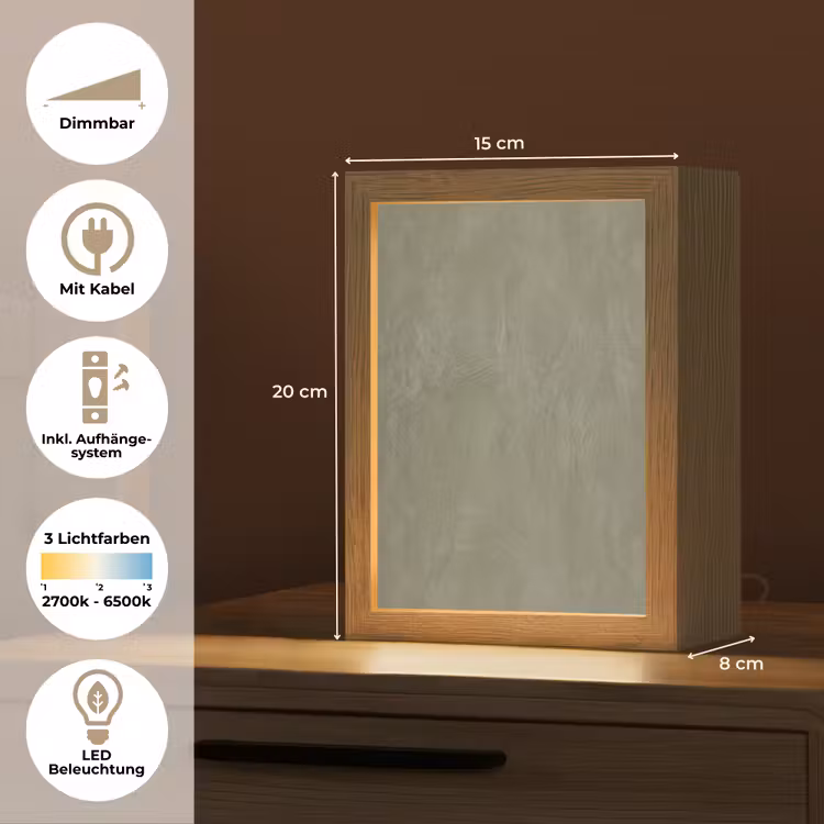 Textuur - Betonlook - Achtergrond - Modern - Groen Light Box met kabel (Tafellamp) klein -USP_DE