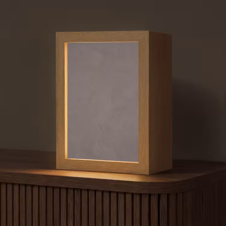 Textuur - Grijs - Modern - Abstract - Oppervlak Light Box met kabel (Tafellamp) klein -z3d_website