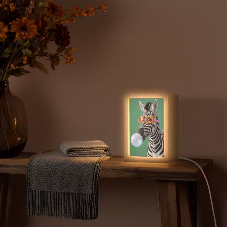 Dier - Bril - Bel - Modern - Groen Light Box met kabel (Tafellamp) klein -sfeer4