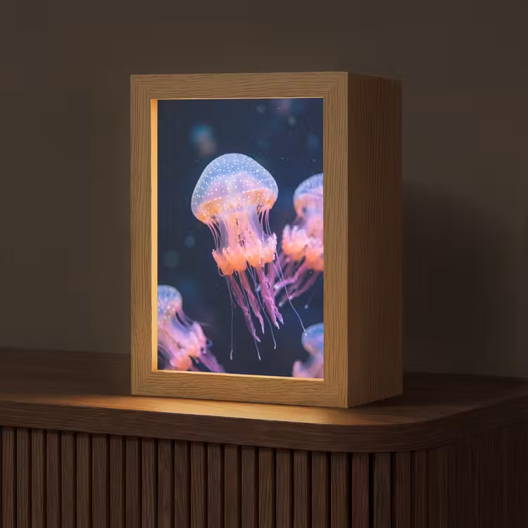 Dier - Onderwater - Natuur - Roze - Mysterieus Light Box met kabel (Tafellamp) klein -z3d_website