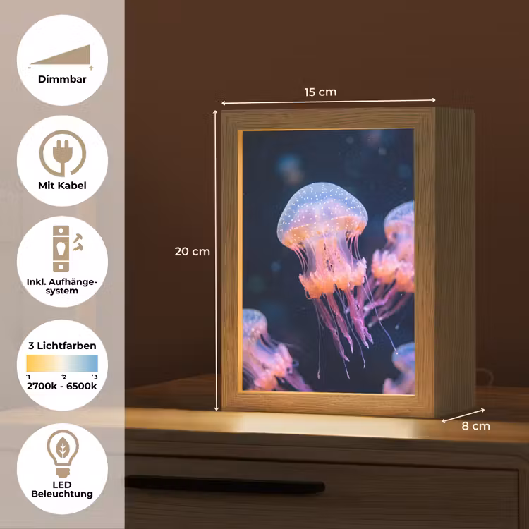Dier - Onderwater - Natuur - Roze - Mysterieus Light Box met kabel (Tafellamp) klein -USP_DE
