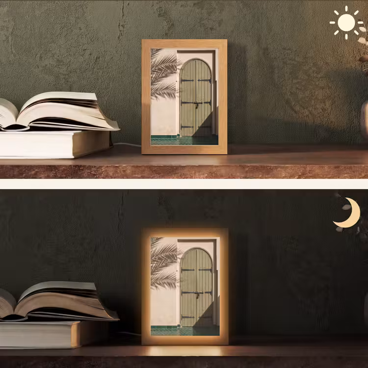 Personalisierte Lightbox - Tür – Holz – Architektur – Grün – Rustikal - Deur - Hout - Architectuur - Groen - Rustiek Light Box met kabel (Tafellamp) klein