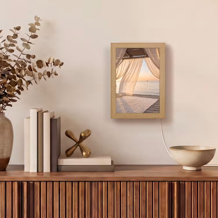 Personalisierte Lightbox - Überdachung – Meer – Sonnenuntergang – Urlaub – Ruhe - Overkapping - Zee - Zonsondergang - Vakantie - Rust Light Box met kabel (Tafellamp) klein