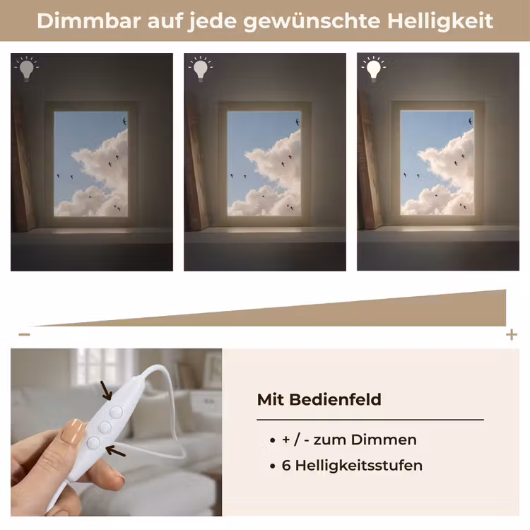Vogel - Vlucht - Wolken - Natuur - Blauw Light Box met kabel (Tafellamp) klein -USP_dimbaarDE