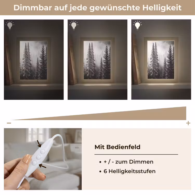 Bos - Mist - Winter - Monochroom - Natuur Light Box met kabel (Tafellamp) klein -USP_dimbaarDE