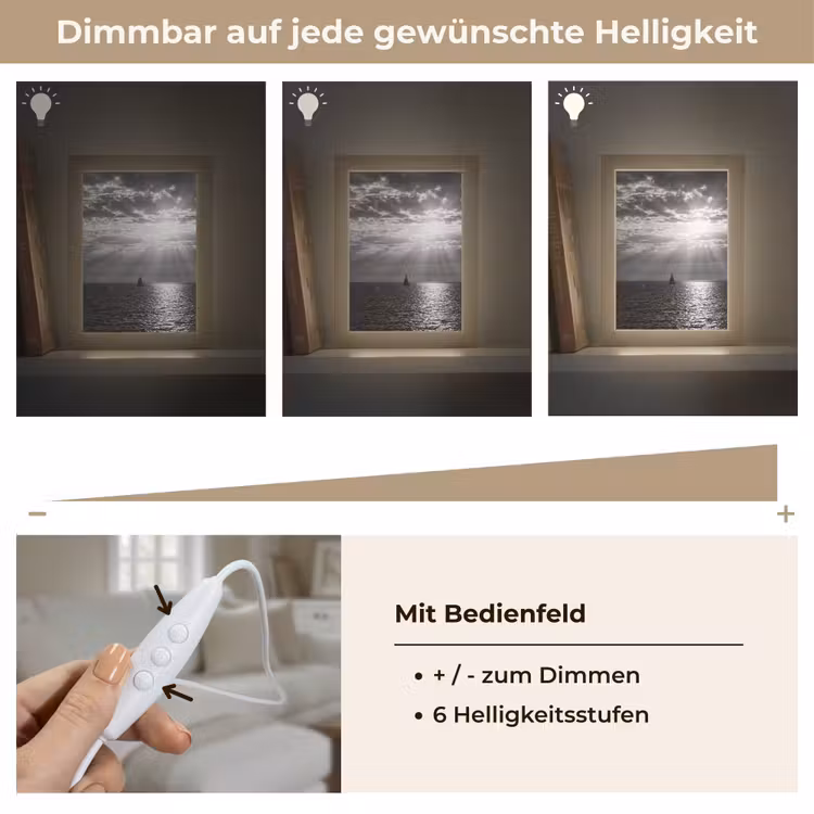 Water - Boot - Lucht - Natuur - Zwart-wit Light Box met kabel (Tafellamp) klein -USP_dimbaarDE