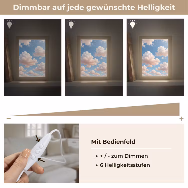 Wolken - Hemel - Natuur - Licht - Blauw Light Box met kabel (Tafellamp) klein -USP_dimbaarDE