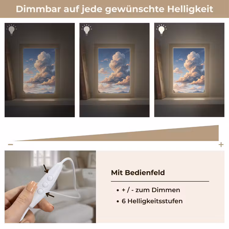 Wolken - Daghemel - Natuur - Illustratie - Oranje Light Box met kabel (Tafellamp) klein -USP_dimbaarDE