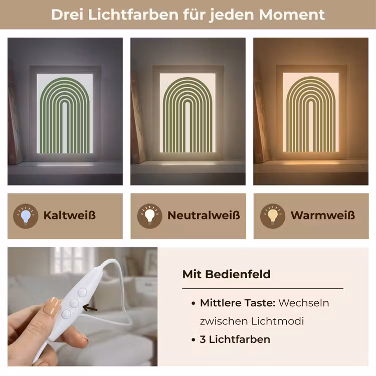 Personalisierte Lightbox - Zusammenfassung – Bögen – Modern – Grün – Kunst - Abstract - Bogen - Modern - Groen - Kunst Light Box met kabel (Tafellamp) klein