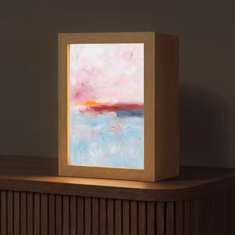 Personalisierte Lightbox - Zusammenfassung – Farben – Modern – Kunst – Rosa - Abstract - Kleuren - Modern - Kunst - Roze Light Box met kabel (Tafellamp) klein