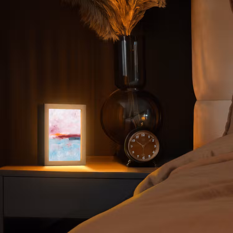 Personalisierte Lightbox - Zusammenfassung – Farben – Modern – Kunst – Rosa - Abstract - Kleuren - Modern - Kunst - Roze Light Box met kabel (Tafellamp) klein
