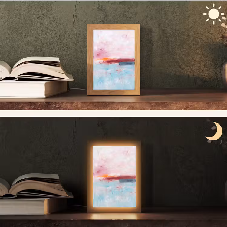 Personalisierte Lightbox - Zusammenfassung – Farben – Modern – Kunst – Rosa - Abstract - Kleuren - Modern - Kunst - Roze Light Box met kabel (Tafellamp) klein