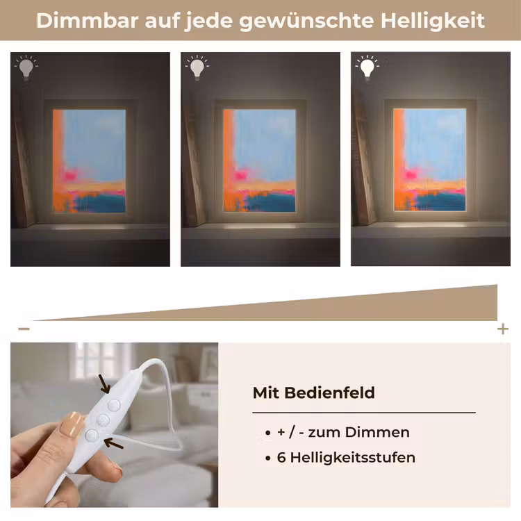 Personalisierte Lightbox - Zusammenfassung – Farbflächen – Modern – Orange – Blau - Abstract - Kleurvlakken - Modern - Oranje - Blauw Light Box met kabel (Tafellamp) klein