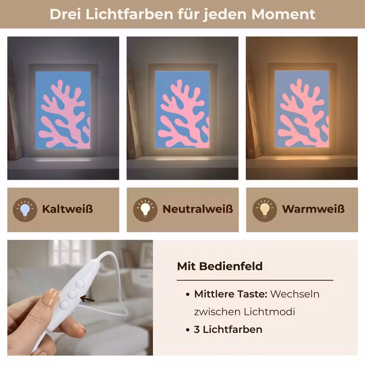 Personalisierte Lightbox - Zusammenfassung – Formen – Rosa – Blau - Abstract - Vormen - Roze - Blauw Light Box met kabel (Tafellamp) klein